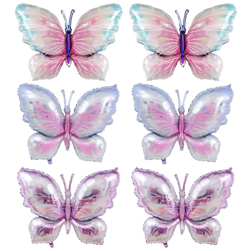Thoquene 6 Stück Folienballon Schmetterling Deko Geburtstag Mädchen, Schmetterlinge Luftballon Thoquene 6 Stück Folienballon Schmetterling Deko Geburtstag Mädchen, Schmetterlinge Luftballon von Thoquene