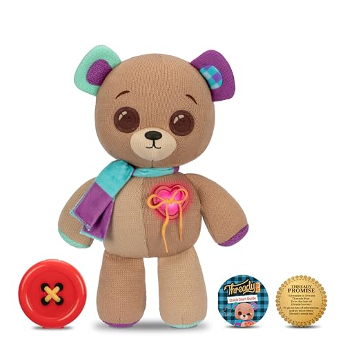 Thready Bear - Interaktiver 35,6 cm Plüsch-Teddybär - Make A Wish & Bear Comes to Life Magical Expressive Button Eyes - Happy, Sad, Winks & Blinks 70+ Expressions & Reactions Batteries Included Ages von Thready Bear