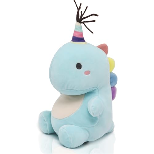 Threegoat Dinosaurier Plüschtier Stofftier Kuscheltier Plüsch Kissen Puppe Kuschelkissen Stofftierpuppe Dekokissen Weihnachten Geburtstag Geschenke für Jungen Mädchen Kinder 30cm (Blau) von Threegoat