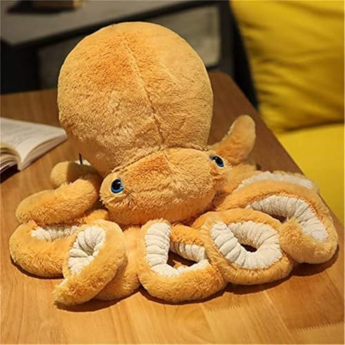 Threegoat Krake Plüschtier Octopus Plüsch Puppe Spielzeug Große Geformt Cuddly Kuscheltier Oktopus Geburtstag Geschenke (Braun,30cm) von Threegoat