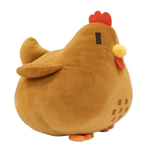 Threegoat Stardew Hähnchen Plüschtier, Hahn Kuscheltier Stofftier Flauschiger Kissen Cartoon Tier Spielzeug for Fans Und Kinder Geschenk(Brown) von Threegoat