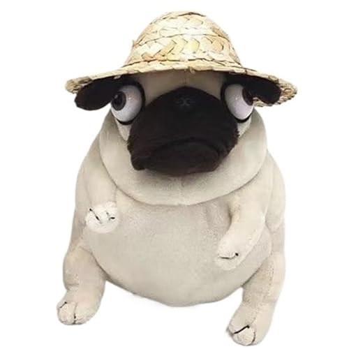 Threegoat Süßes Mops Plüschtier Weiches Knuddeliges Stofftier für Kinder Hundefreunde und Einzigartiges Geschenk für Mops Liebhaber und Geburtstage(Pug(hat)) von Threegoat