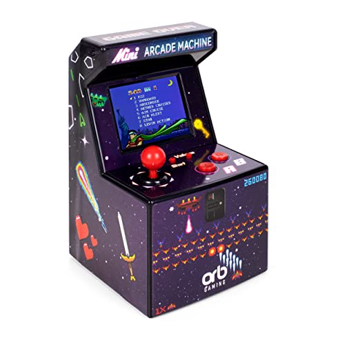 Mini-arcademachine, 240 ingebouwde Games, 8-bit Retro-arcadegames, 2,5-inch kleurenscherm, 8-Weg Joystick, 2 knoppen, volumeregeling, Perfect Cadeau - ThumbsUp! von Thumbs Up