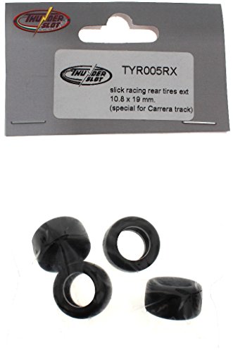 Thunderslot Ersatzteile + Zubehör TYR005RX Rennreifen Slick Hinterachse 10,8 x 19mm für Carrera® (4 Stück) von Thunderslot