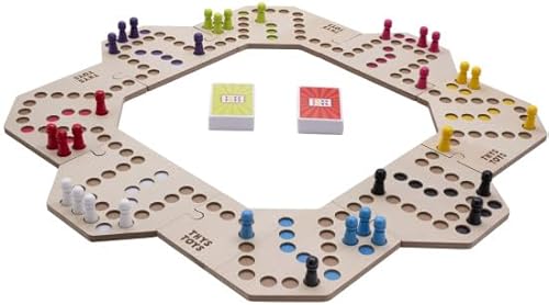 ThysToys Bordspiel Connect Deluxe - 3-8 Spieler - Hout - Houten Keezenspiel von ThysToys