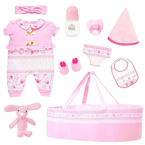 Tiajingzi Reborn Baby Puppen Zubehör Set | Mädchen Reborn Puppe Flasche Schnuller Kleidung Set - Für 45 cm Puppe, Realistisches Spielbettchen für Kinderzimmer Haus Kindergarten Geburtstag Kindertag Tiajingzi Reborn Baby Puppen Zubehör Set | Mädchen Reborn Puppe Flasche Schnuller Kleidung Set - Für 45 cm Puppe, Realistisches Spielbettchen für Kinderzimmer Haus Kindergarten Geburtstag Kindertag von Tiajingzi