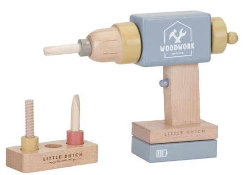 Little Dutch 7091 FSC Holz Kinder Bohrer blau von Little Dutch