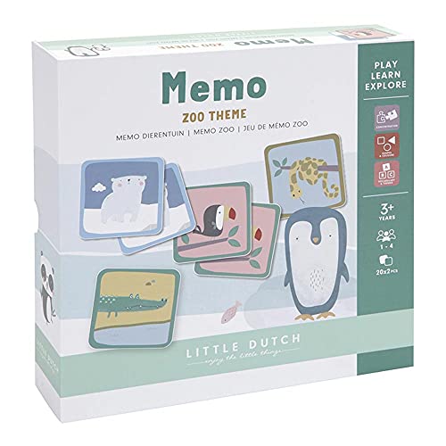 Little Dutch 4447 Memo Spiel 40-Teile - Zoo von Little Dutch