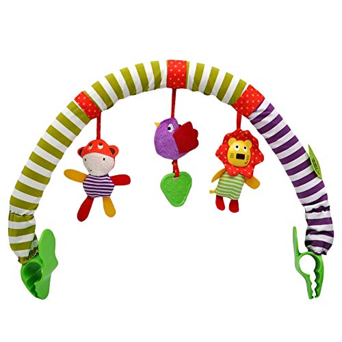 Tianbi Baby Bogen Spielzeug,Niedliche Waldtuch Tiervögel Spielzeug Baby Reise Spielen Bogen Aktivität Bar Kinderwagen Kinderwagen Kinderbett von Guoml