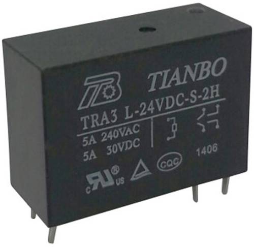 Tianbo Electronics TRA3 L-24VDC-S-2H Printrelais 24 V/DC 8A 2 Schließer von Tianbo Electronics