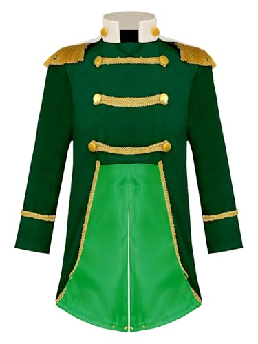 TiaoBug Baby Jungen Zirkusdirektor Kostüm Vintage Retro Jacke Mantel Gothic Mittelalter Frack Stehkragen Anzugjacke Militärische Uniformen Halloween Outfits Grün 110-116 TiaoBug Baby Jungen Zirkusdirektor Kostüm Vintage Retro Jacke Mantel Gothic Mittelalter Frack Stehkragen Anzugjacke Militärische Uniformen Halloween Outfits Grün 110-116 von TiaoBug