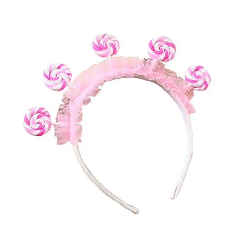 TiaoBug Damen Mädchen Pailletten Stirnband Mit Lollipop Mesh Verschönert Sequins Haarband Haarschmuck Fasching Party Halloween Typ E One Size von TiaoBug