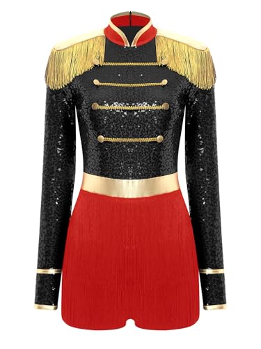 TiaoBug Damen Zirkusdirektorin Kostüm Pailletten Body mit Bein Langarm Bodysuit Fransen Schulterstücke Slim Fit Jumpsuit Kurze Hose Ringmaster Cosplay Outfits Schwarz 3XL TiaoBug Damen Zirkusdirektorin Kostüm Pailletten Body mit Bein Langarm Bodysuit Fransen Schulterstücke Slim Fit Jumpsuit Kurze Hose Ringmaster Cosplay Outfits Schwarz 3XL von TiaoBug