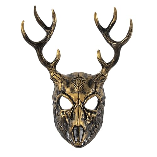 TiaoBug Halloween Tier Skelett Maske Ziege Schädel Gesichtsmaske mit elastischen Riemen Halloween Maske Maskerade-Maske für Karneval Party Cosplay Typ B One Size von TiaoBug