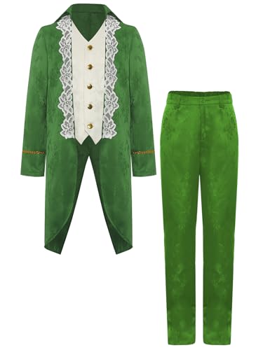 TiaoBug Jungen Prinz Jacke Blumenmuster Mantel Lang und Lange Hose Militärische Uniformen Frack Gothic Anzug Set Halloween Fasching Cosplay Kostüm Grün 110-116 TiaoBug Jungen Prinz Jacke Blumenmuster Mantel Lang und Lange Hose Militärische Uniformen Frack Gothic Anzug Set Halloween Fasching Cosplay Kostüm Grün 110-116 von TiaoBug