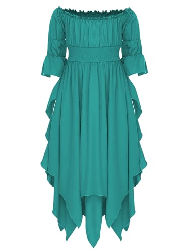 TiaoBug Mädchen Schulterfreies Toga Kleid mit Halbarm Gerafftes Partykleid mit Asymerischem Rock Griechische Königin Midikleid Römerin Cosplay Outfits Grün 134-140 TiaoBug Mädchen Schulterfreies Toga Kleid mit Halbarm Gerafftes Partykleid mit Asymerischem Rock Griechische Königin Midikleid Römerin Cosplay Outfits Grün 134-140 von TiaoBug