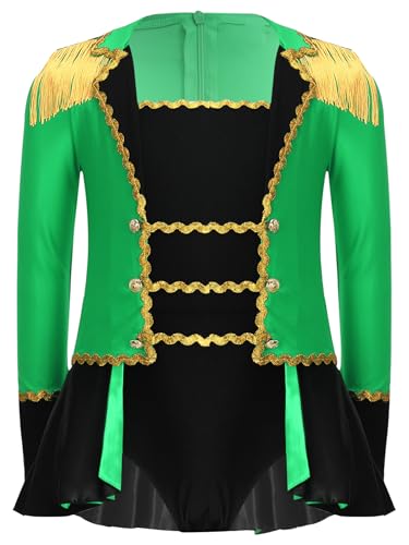 TiaoBug Mädchen Zirkus Kostüm Ringmaster Uniformen Langarm Kleid mit Slip Tanzbody Schulterstücke Fransen Militärische Cosplay Umzug Outfits TiaoBug Mädchen Zirkus Kostüm Ringmaster Uniformen Langarm Kleid mit Slip Tanzbody Schulterstücke Fransen Militärische Cosplay Umzug Outfits von TiaoBug