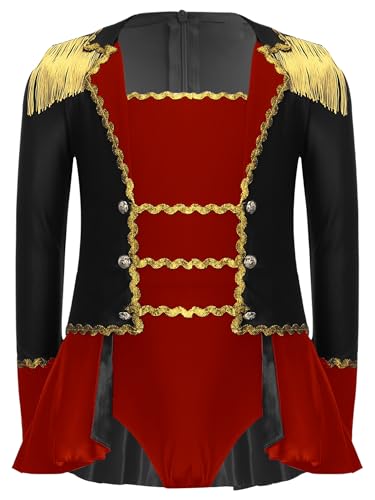 TiaoBug Mädchen Zirkus Kostüm Ringmaster Uniformen Langarm Kleid mit Slip Tanzbody Schulterstücke Fransen Militärische Cosplay Umzug Outfits TiaoBug Mädchen Zirkus Kostüm Ringmaster Uniformen Langarm Kleid mit Slip Tanzbody Schulterstücke Fransen Militärische Cosplay Umzug Outfits von TiaoBug