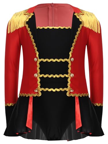TiaoBug Mädchen Zirkus Kostüm Ringmaster Uniformen Langarm Kleid mit Slip Tanzbody Schulterstücke Fransen Militärische Cosplay Umzug Outfits TiaoBug Mädchen Zirkus Kostüm Ringmaster Uniformen Langarm Kleid mit Slip Tanzbody Schulterstücke Fransen Militärische Cosplay Umzug Outfits von TiaoBug