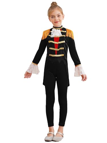 TiaoBug Mädchen Zirkus Zauberer Kostüm Velvet Anzug Set Langarm Frack Jacke und Lange Hose Halloween Motto Party Cosplay Outfits Schwarz 146-152 TiaoBug Mädchen Zirkus Zauberer Kostüm Velvet Anzug Set Langarm Frack Jacke und Lange Hose Halloween Motto Party Cosplay Outfits Schwarz 146-152 von TiaoBug