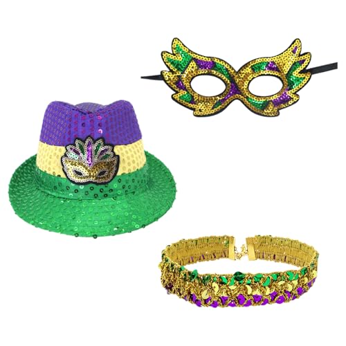 TiaoBug Mardi Gras Kostüm Zubehör Set Enthält Pailletten Fransen Röcke Maske Feder Kopfband Halsketten Für Karneval Party Typ C Einheitsgröße TiaoBug Mardi Gras Kostüm Zubehör Set Enthält Pailletten Fransen Röcke Maske Feder Kopfband Halsketten Für Karneval Party Typ C Einheitsgröße von TiaoBug
