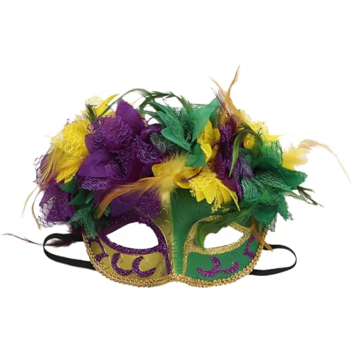 TiaoBug Maskerade Maske Glänzend Venezianische Maske Vintage Federmaske Karnevalsmasken Maskenball Prom Fasching Typ D One Size von TiaoBug