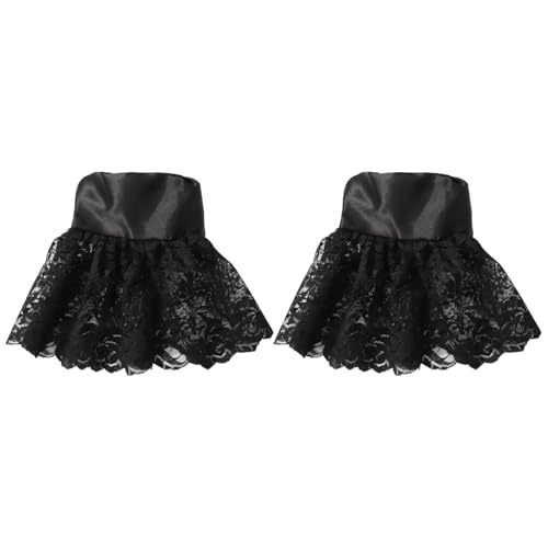 TiaoBug Viktorianische Spitze Jabot Manschetten Set Gothic Halskragen Abnehmbare Falsche Ärmel Party Fasching Mottoparty Zubehör Typ E One Size von TiaoBug