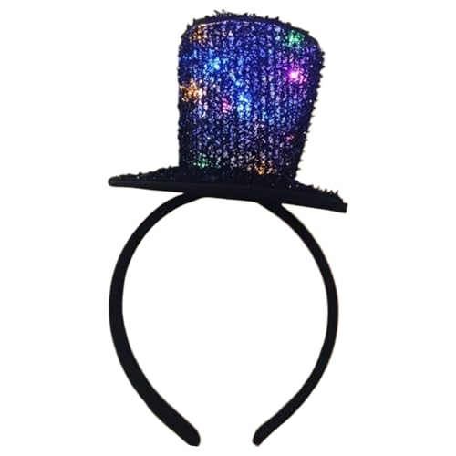 TiaoBug Weihnachtsmützen Stirnbänder Kopfbedeckungen Leuchtendes Mini-Hut-Accessoire für Halloween-Partys 1 Stück Schwarz Einheitsgröße TiaoBug Weihnachtsmützen Stirnbänder Kopfbedeckungen Leuchtendes Mini-Hut-Accessoire für Halloween-Partys 1 Stück Schwarz Einheitsgröße von TiaoBug