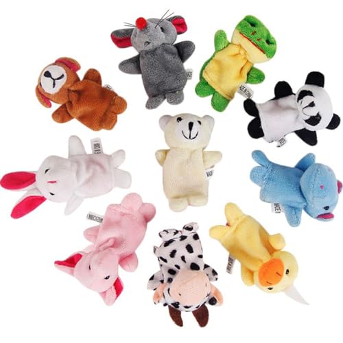 Tiardey 10 Stück Fingerpuppen Handpuppen Mini-Plüschfiguren für Jungen Mädchen Partygeschenke Shows Spielzeit Schulen von Tiardey