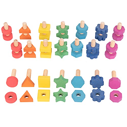 TickiT 73999 Rainbow Wooden Nuts & Bolts Pack of 21 von TickiT