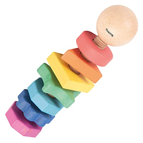 TickiT 74003 Rainbow Wooden Shape Twister - 7 Colours and 7 Shapes von TickiT