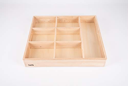 TickiT 74055 Wooden Sorting Tray-7 Way, Natural Wood, L 50cm x W 43.5cm x H 7.5cm von tickit