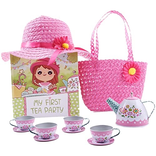 Tickle & Main My First Tea Party-Geschenkset, 12-teiliges Set mit Buch, Teeservice, Hut und Geldbörse für Kleinkinder von Tickle & Main