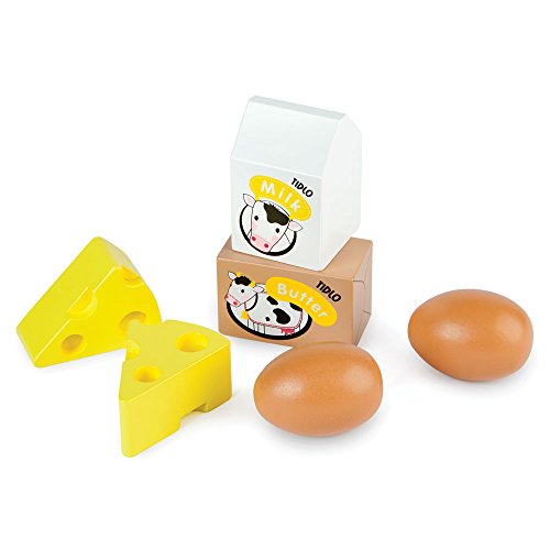 Tidlo Wooden Eggs and Dairy Food Set von Tidlo