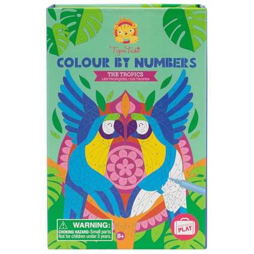 Tiger Tribe 3760647 Colour by Numbers/The Tropics Notizbücher und Malbücher, bunt von Tiger Tribe