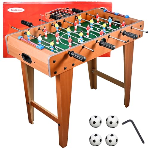 Tigvio Mini Tischkicker, Hoher Füße Kickertisch Tischkicker Kinder mit 6 Stangen und 4 Tischkicker Bälle, 69×37×65cm Tischfussball Kinder und Erwachsene, Einfach zu Montieren von Tigvio