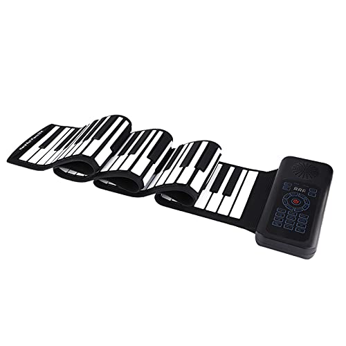 Handaufrollbares Klavier mit 88 Tasten, Elektronisches Keyboard, 1100-mAh-Li-Ion-Akku, Unterstützt Aufnahme-, Sustain- und Vibrato-Funktionen, LED-Anzeige, USB-MIDI-Ausgang, für von Tihebeyan