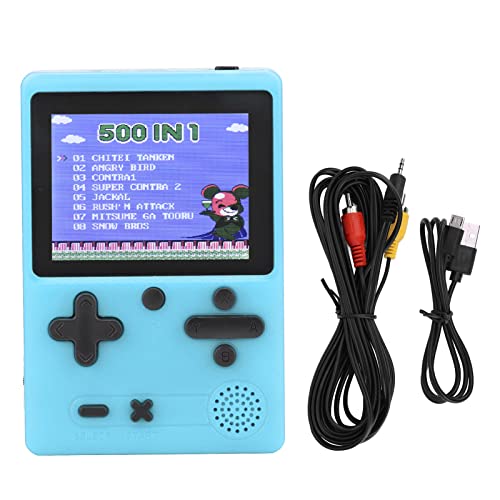 Handheld-Spielekonsole, 3-Zoll-Farbbildschirm, Mini-Retro-Spielekonsole, Elektronisches Mini-Spielzeug mit Wiederaufladbarem USB-Akku für und Mädchen (Blue) von Tihebeyan