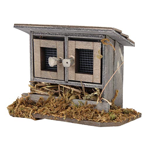 Miniatur-Stall, Leichter Hühnerstall aus Holz, Garten, Miniatur-Stall, Schöne Puppenhaus-Dekoration, Exquisites Aussehen für 1/12 Puppenhaus von Tihebeyan