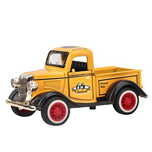 Pickup-Truck-Spielzeug, Tragbares Legierungs-Pull-Back-Truck-Modellauto mit Sound-Licht-Design für Kinderauto-Fahrzeugspielzeug (Yellow) von Tihebeyan