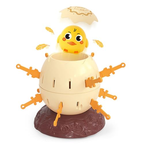 Pop-up-Piraten-Brettspiel, Chick Pirate Funny Barrel Bucket Desktop Animal Bucket Game Stich Ejection Stress Relief Interaction für Kinder (Yellow) von Tihebeyan