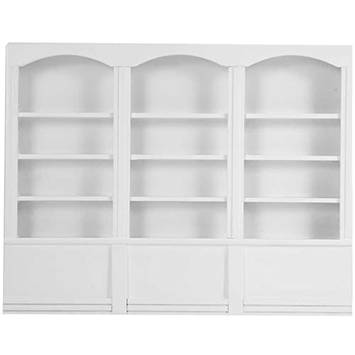 Puppenhaus-Bücherregal, Mini-Bücherregal, Vitrine, Bücherregal, Möbel, Spielzeug für -Puppenhaus (White) von Tihebeyan