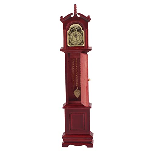 Tihebeyan 1:12 Puppenhaus-Standuhr, Tragbare Mini-Vintage-Standuhr, Wohnzimmermöbel, Spielzeug für 1:12 Puppenhaus-Zubehör von Tihebeyan