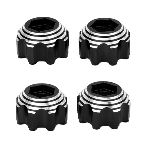 Tihebeyan 4 Stück RC Car 8x32 Bis 17 Mm Sechskantadapter, Sechskantadapter aus Aluminiumlegierung für 3,8-Zoll- Elektroauto-LKW-Optionsteile (Black) von Tihebeyan