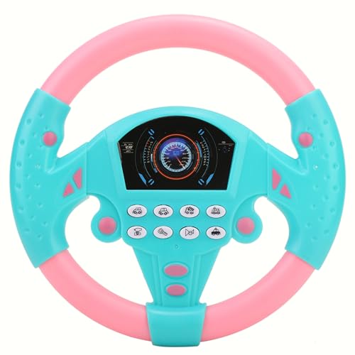 Tihebeyan Lenkradwerkzeug, Baby-pädagogisches Copilot-Lenkradspielzeug mit Musik für (Rosa und Blau) von Tihebeyan