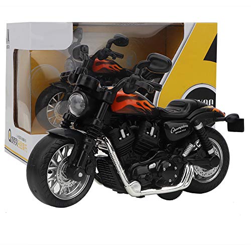 Tihebeyan Motorrad Modell Spielzeug, Tragbare Elektrische Legierung Motorrad Motorrad Modell Spielzeug mit Leichter Musik für (Black) von Tihebeyan