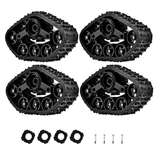 Tihebeyan RC-Car-Crawler-Reifen, 4 Stück, RC-Car-Reifen, Besserer Halt und Bessere Bedienung, Gummi-Crawler-Reifen mit ABS-Material für WPL 1/16 RC Military Truck von Tihebeyan