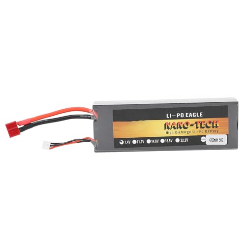 Tihebeyan RC-Lithium-Batterie-Ersatz, 7,4 V, 4200 MAh, 50 C, 2S, Leichte RC-Lithium-Batterie mit Hartschalen-Design für 1/8 und 1/10 RC-Cars und Trucks von Tihebeyan