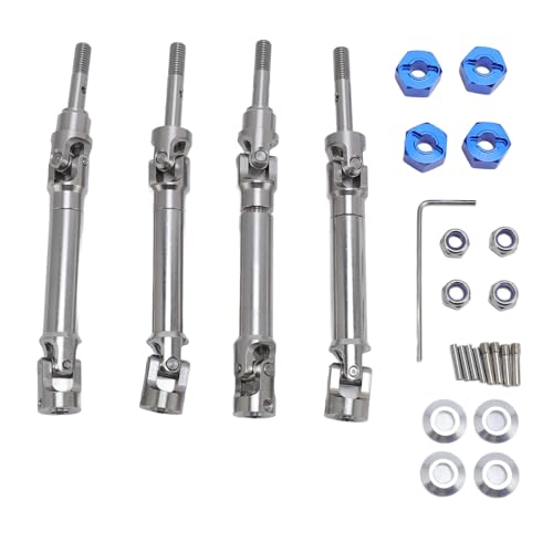 Tihebeyan RC Vordere Hintere Antriebswelle, 4pcs Vordere und Hintere CVD -Antriebswelle Edelstahl RC -Antriebswelle für Schrägstrich 4x4 für Stampede 1 10 RC -Auto -Upgrade -Teile von Tihebeyan