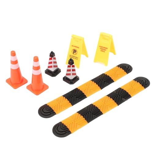 Tihebeyan Rc Car Road Cone Set, Mood Pieces Speed ​​Bumps Ice Cream für 1/18 1/24 Climbing Car Zubehör mit Warnschildern für Scx24 Model Car Scene von Tihebeyan